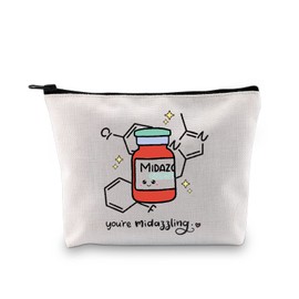 G2TUP Anesthesiologist Thank You Gift You're Midazzling Makeup Bag Anesthesia Tech Cosmetic Bag Anesthesia CRNA Graduation Gift Travel Bag (You're Midazzling White Bag)