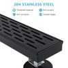 Heaorld 24 Inch Linear Shower Drain Matte Black, Rectangular Shower