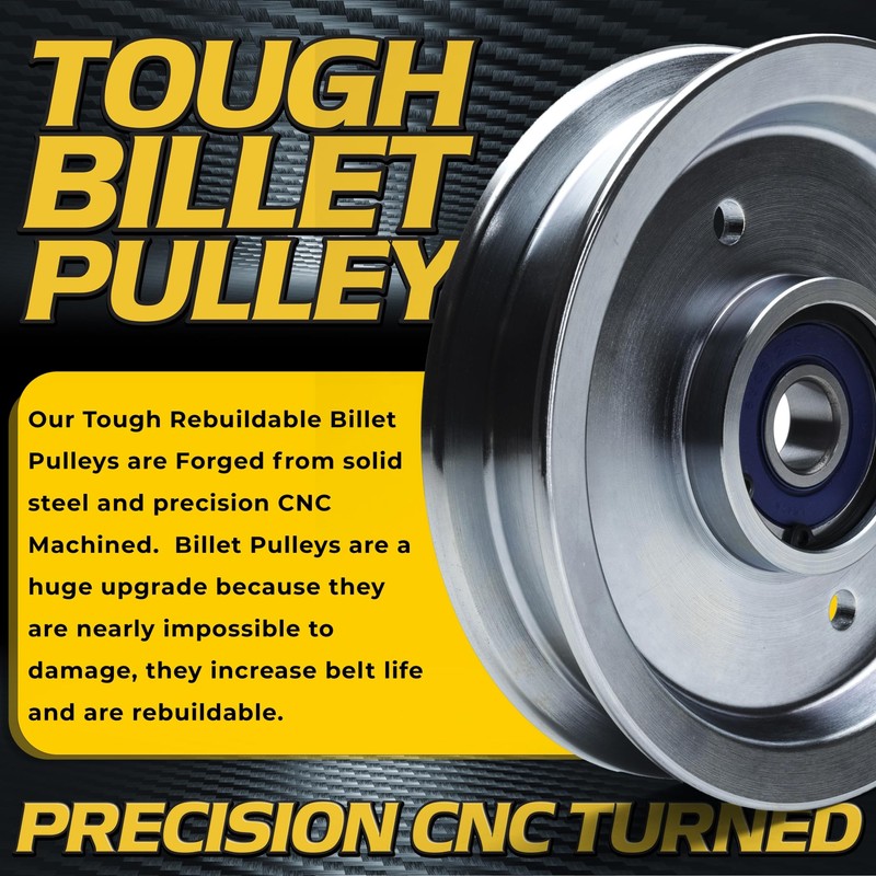 2 Pack Solid Steel Billet Idler Pulley w/Bigger Replaceable Bearing