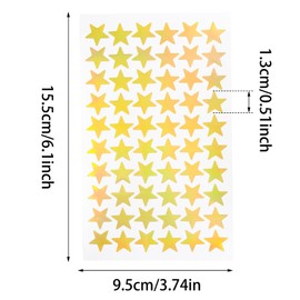 Funstreet 1200 Pcs Gold Star Stickers 20 Sheets Small Holographic Star Sticker for Student Reward Behavior Chart School Teacher Supplies 0.5" Diameter