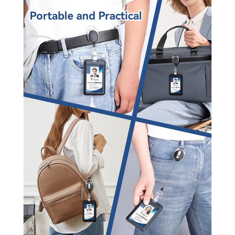 Teskyer Lanyards for ID Badges Set, ID Badge Holder with