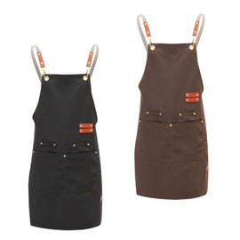Dokpav 2 Piezas Delantal Impermeables, Delantal de Cocina con Correa Ajustable, Bolsillos Dobles, Mandiles de Cocina para Mujeres Hombres, para Hornear Restaurante Barbacoa Pintura