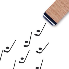 Hockey Rubber Stamp, 3/5 Inch Small Mini Sport Stamp for Scrapbooking Card Making Planner