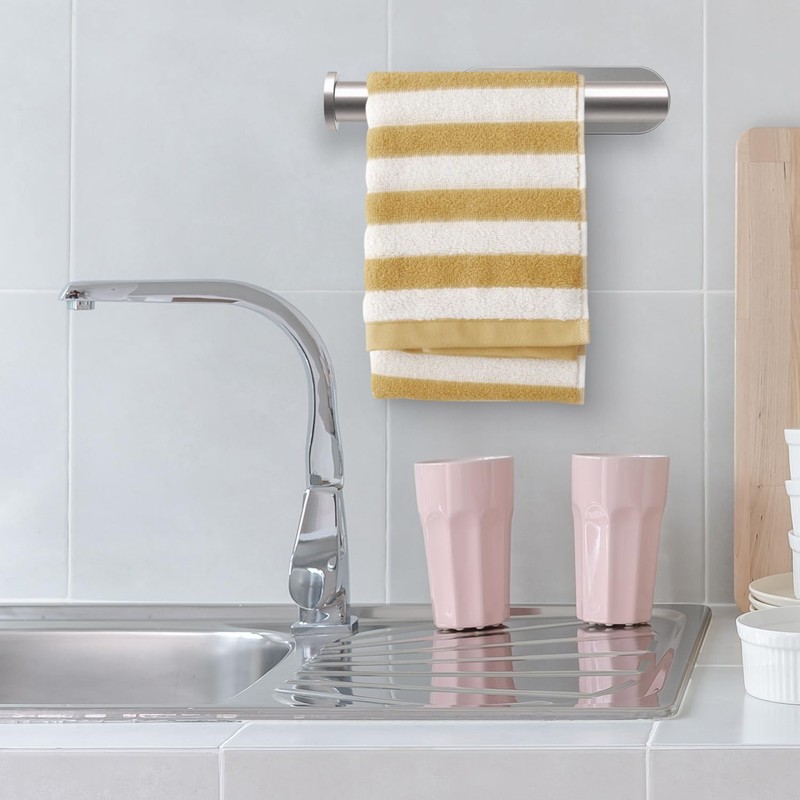 Kitchen Roll Holder No Drilling Required Silver Stainless Steel Kitchen