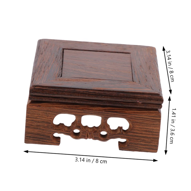 FUNOMOCYA Luxury Ornament Base Wooden Stand for Tall Vase Teapot