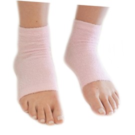 Outanaya Moisturizing Gel Heel Socks Vented Toe Recovery Socks for Dry Cracked Skin Moisturizing Heel Sleeves in Pink