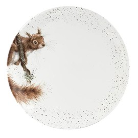 Royal Worcester Wrendale Dessert Plate 26.5cm in 4 Designs - Rabbit, Moustache and Duck - White Plate Squirel