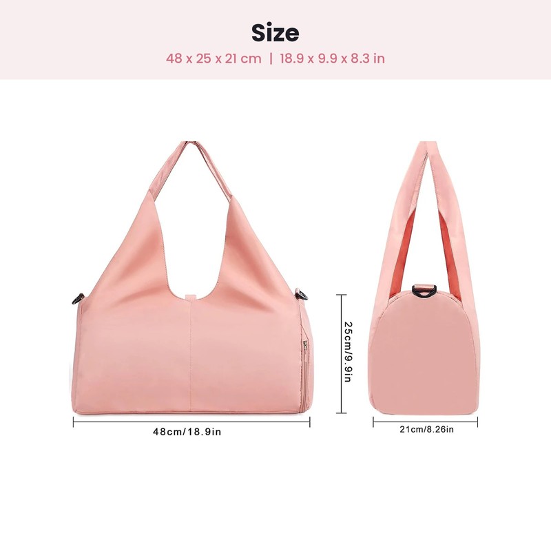 Gym Duffel Bag with Shoe Compartment and Yoga Mat Strap,