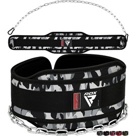 RDX WDB-T7 Dipping Belt, Weight Belt with Chain, Training Belt, For Chinning, Dips, Squats, Pull Ups, Weight Belt, For Men and Women