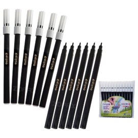 DIGNO SketchStic Felt Tip Pens, BLACK, Pack of 12, Fibre Felt Tip Colour Pens, Write Draw Sketch Mark, Perfect for School Office Home Everyday Use