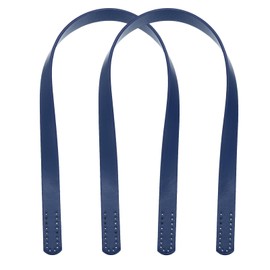 MECCANIXITY 2pcs 24 Inch (60cm) Leather Purses Straps Handbag Belt Band Bag Handles for Purse Wallet Tote Making, Navy Blue
