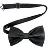 Alizeal Mens Solid Color Adjustable Bow Ties, Black