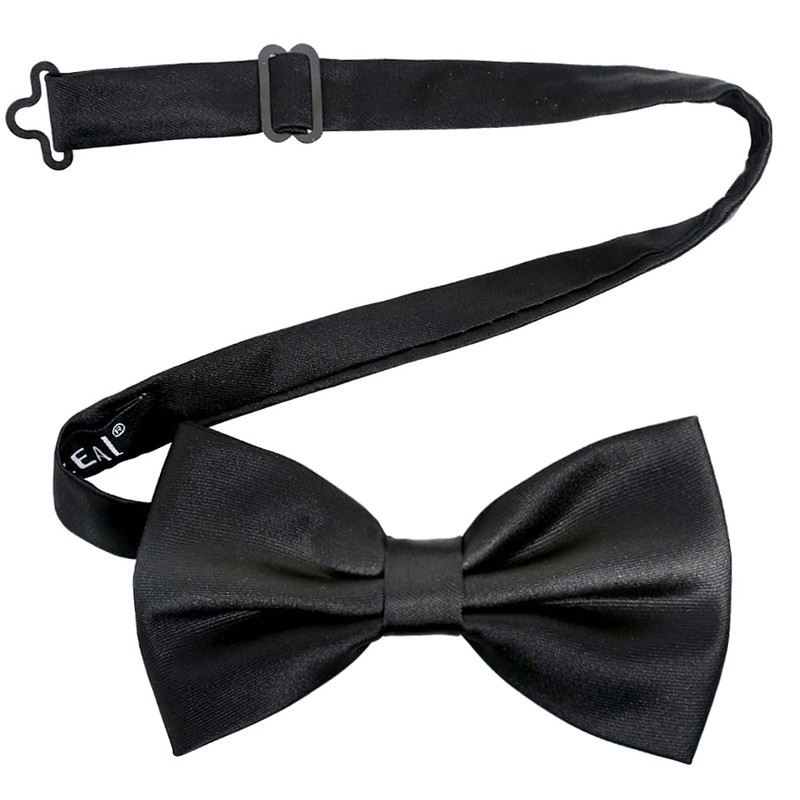 Alizeal Mens Solid Color Adjustable Bow Ties, Black