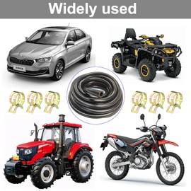 Diompirux Petrol Hose Diameter 6 mm with 6 Hose Clamps, 1 m Flexible Multi-Purpose Fuel Line, Petrol Hose, Fuel Hose, Diesel Hose, for Small Engines, Moto, Car