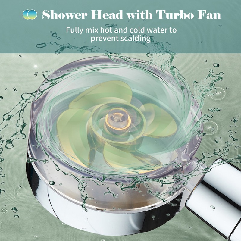 Handheld Shower Head with Turbo Fan ON/Off Pause Switch High