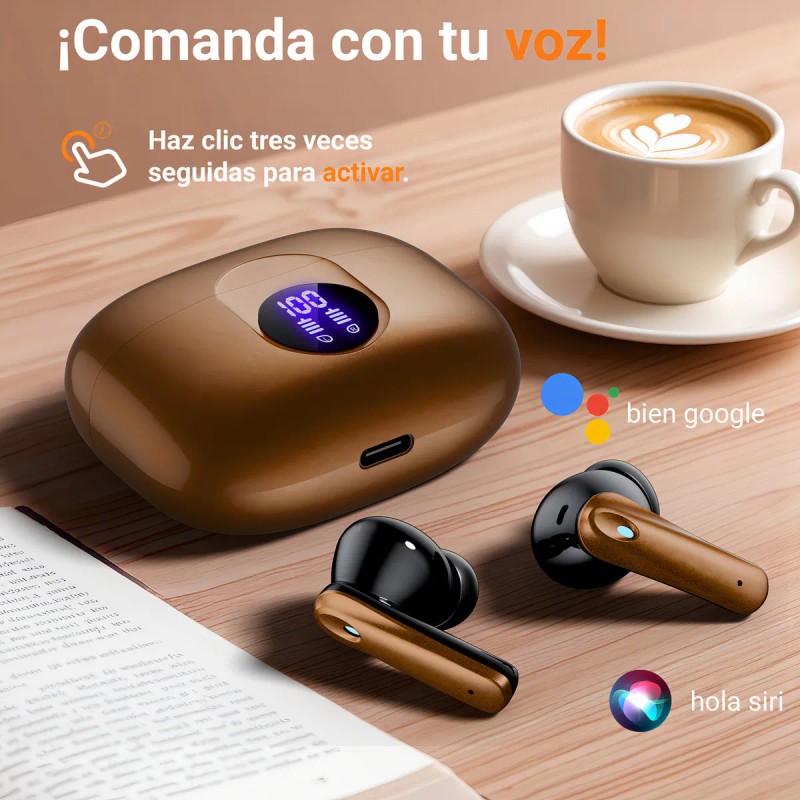 Audfonos inalmbricos bluetooth Occiam P91 In Ears Color Dorado -