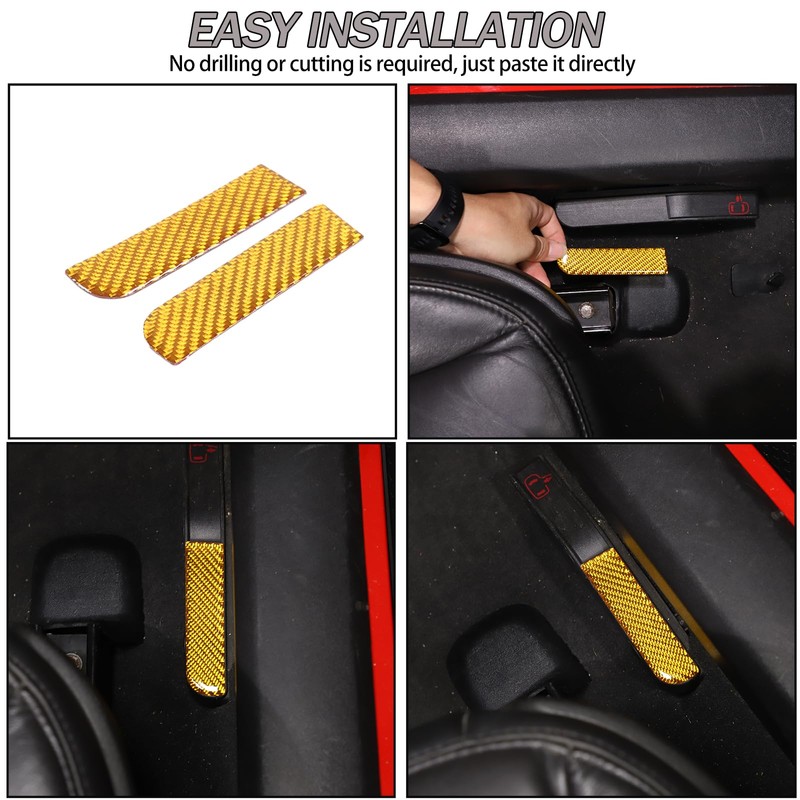 Lcojicep Car Inner Emergency Door Lock Switch Sticker Compatible with