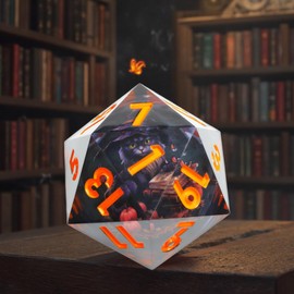 50mm Chonk D20 Dice Liquid Core Dice Polyhedral Dice 50mm D20 Dice (Liquid Core Aqua) (E20-LED Black cat)