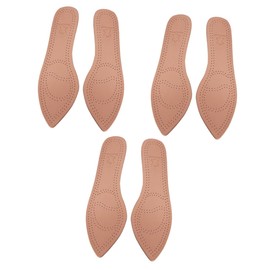 Baluue 3pairs Breathable Deodorization Insoles for High Heels Flat Shoes Soft Cowhide Shock Absorption for Reducing Foot Pressure and Fatigue