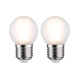 Paulmann Pack of 2 LED Drops, Diameter 45 mm, 5 W = 40 W, E27, 470 lm, Matte, 2700 K