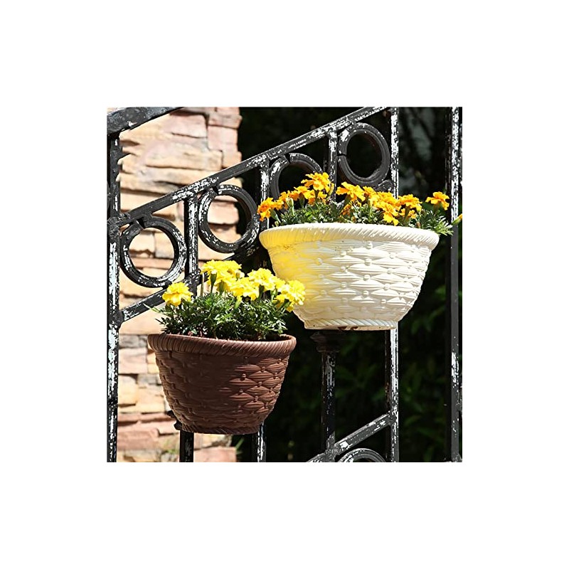 QUINTRA Wall Hanging Flower Pots Plastic Semicircular Fence Hanging Flower