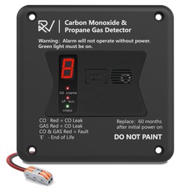 RV Carbon Monoxide and Propane Detector, 2 in 1 Dual CO/LP Gas Alarm,Replace The Old 31011,100dB Loud Alarm,12V DC for Motorhome Travel Trailer, Motor Coach, Truck Camper (R503 Flush Mount-Black)