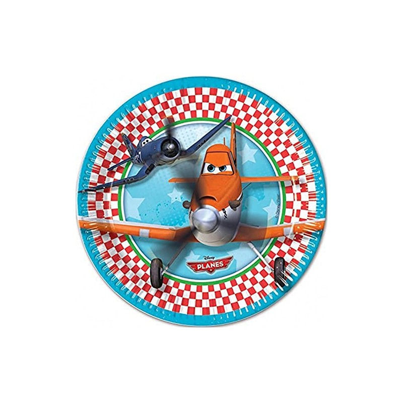 Procos 81865 – Planes, Ø20 cm Paper Plates, Pack of