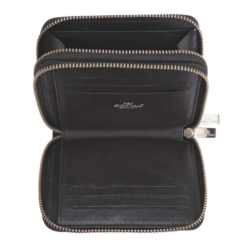 Golden Head Florence 2-Zip Billfold Black, black, Standard size, Modern