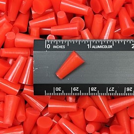 High Temp Masking Supply .187" x .343" STP103 Silicone Rubber Plugs - 250 Pack - Tapered Stoppers for Powder Coating, Painting, Ceramic Coating, Sealing Holes - Non-Toxic, Flexible, Reusable