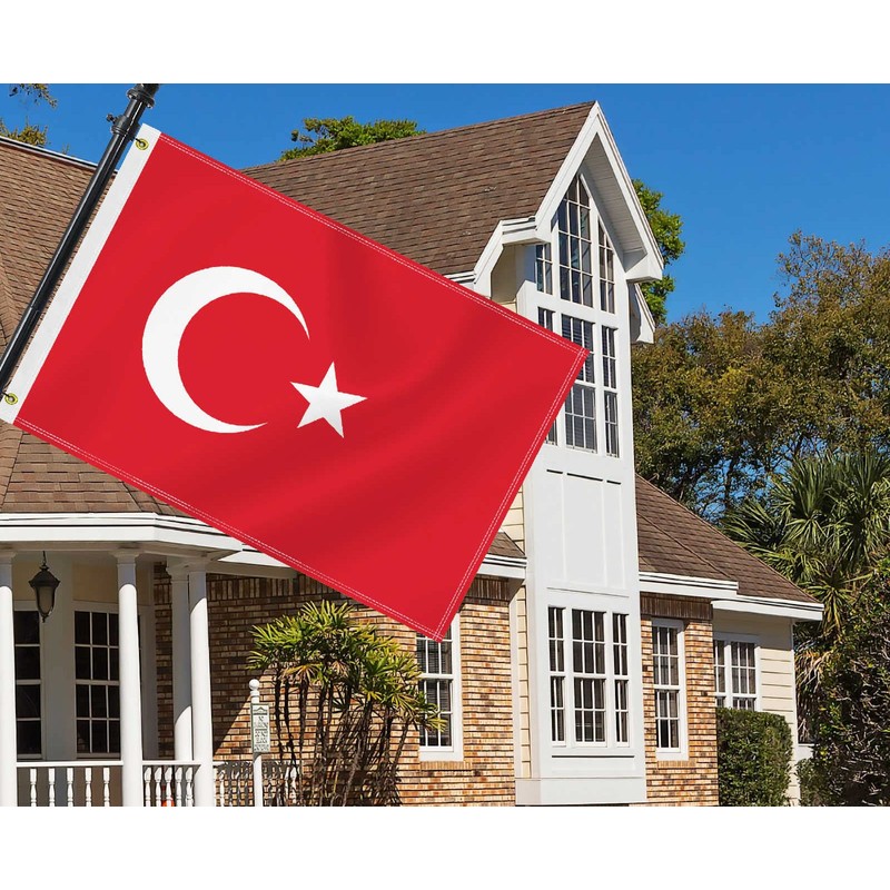 2×3 FT Turkey Flag,Medium 60×90 CM Turkish Outdoor Banner,100D Decor,Doube
