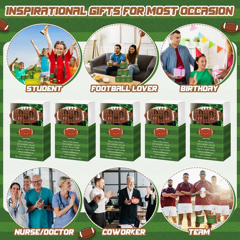 Tudomro 20 Set Crochet Football Stuffed Gifts Bulk Inspirational Box