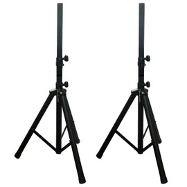 PAIR (2) Alphasonik PRO Universal Adjustable Height DJ PA Speaker Tripod Stands Constructed Heavy Duty Durable Steel Tubing for Strength Security Light Weight for Easy Mobility Safety PIN, Screw Locks