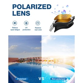 ZIONOR Swim Goggles, Upgraded G1 Polarized Swimming Goggles UV Protection Anti-fog Adjustable Strap for Men Women Adult Indoor or Outdoor (Polarized Light Mirror Gold Lens)