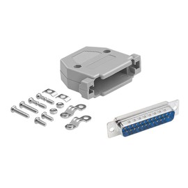 CompuCablePlusUSA.com Best DB25 Male Solder Cup Connector with Plastic Hood DIY kit. A Complete DB25 Male Solder Type DIY Set to fix/Make/assemb Your own DB25 Cable.
