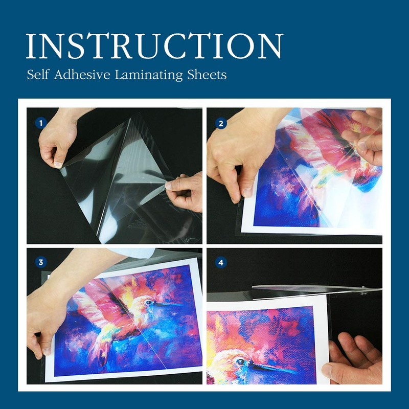 VIOLETTO (100 Sheets) Self Adhesive Laminating Sheets, Self-Seal, No Machine