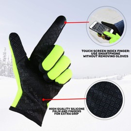 RockJock Touchscreen Outdoor Windproof Thermal Cycling Hunting Climbing Sport Smartphone Gripper Gloves Zip fastening