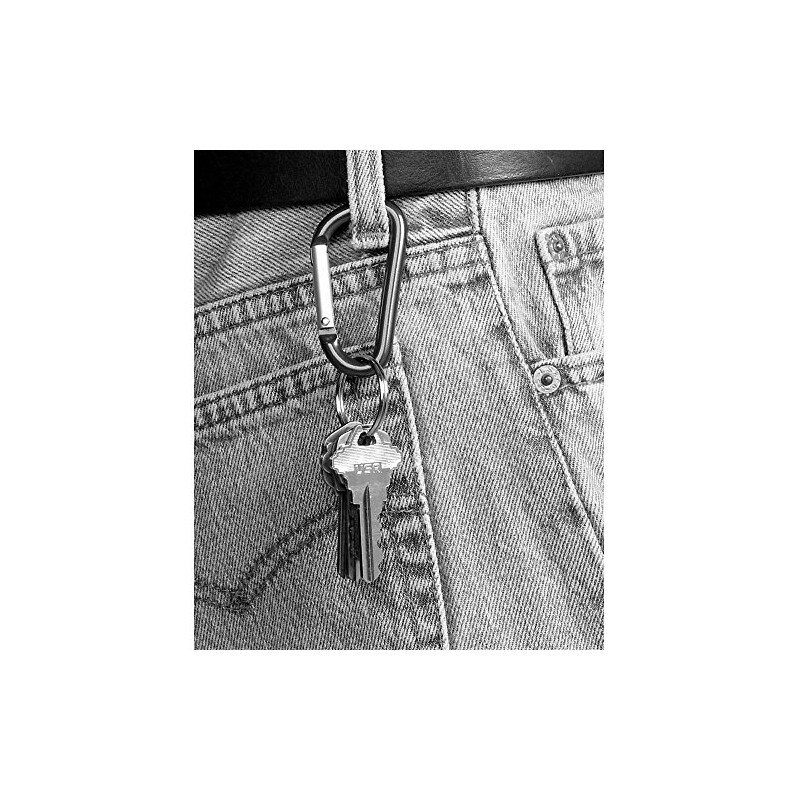 Lucky Line Large C-Clip Aluminum Padlock, Black, Key Lock, 20-Inch