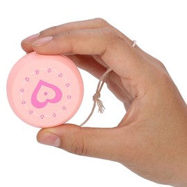 Children's JoJo Wood, YoYo Made of Wood for Children Classic JoJo Set for Beginners for a Lot of Fun as a Birthday Gift (Colourful Heart)