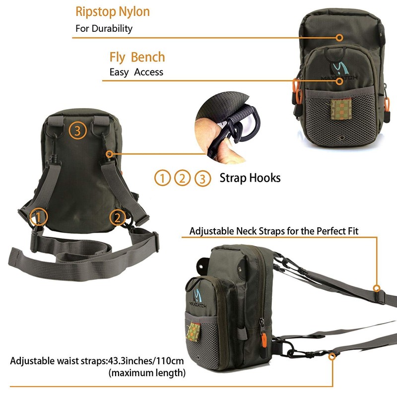 MAXIMUMCATCH Fly Fishing Chest Pack Lightweight Chest Bag (V-Combo Chest