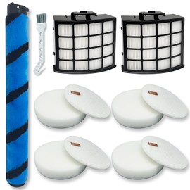 Leemone AZ2002 Filter Replacement Accessories for Shark AZ2002 AZ2000 AZ2000W Vertex DuoClean PowerFin Upright Vacuum, 2 Post-Motor Filters, 4 Foam & Felt Filters, 1 Soft Brushroll