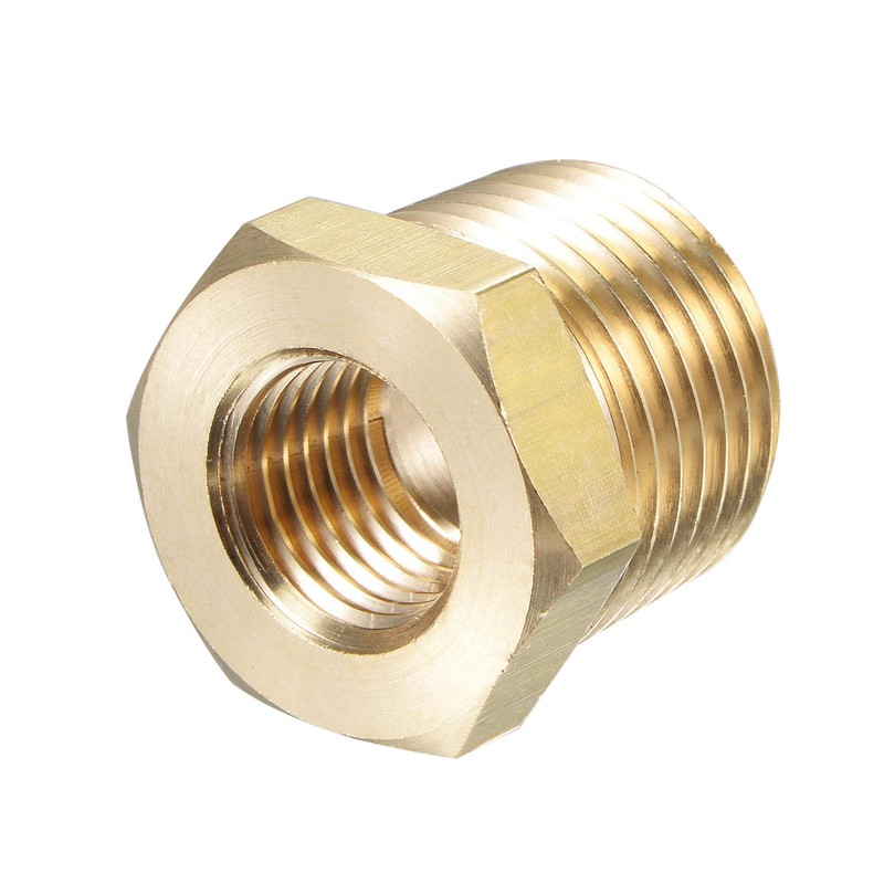 sourcing map Brass Pipe Fitting Reducer Adapter 1/2" NPT Male
