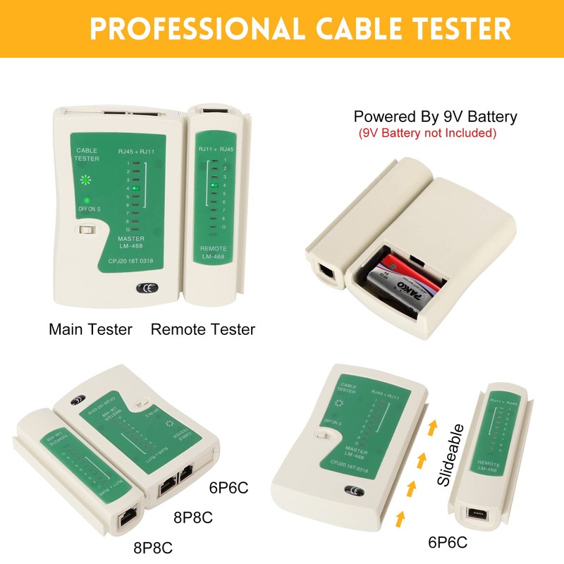 RJ45 Crimp Tool Kit for Cat5 Cat5e Cat6 Modular Plugs
