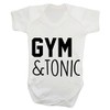 Gym and Tonic Baby Vest Bodysuit Babygrow White