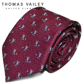 Thomas Bailey Silk Tie - Shiba Inu Wine 8cm