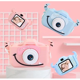 FOROMONE Kids Camera, Toy Camera, 1080P HD Video, 32GB Memory Card Included, 2.0 Inch IPS Screen, 8x Zoom USB Charging, Dual Lens, Shichi-Go-San Children's Recording Selfie Camera, Boys, Christmas Toy, Girls, Protective Case, Japanese Instruction Manual Included (English Language Not Guaranteed)
