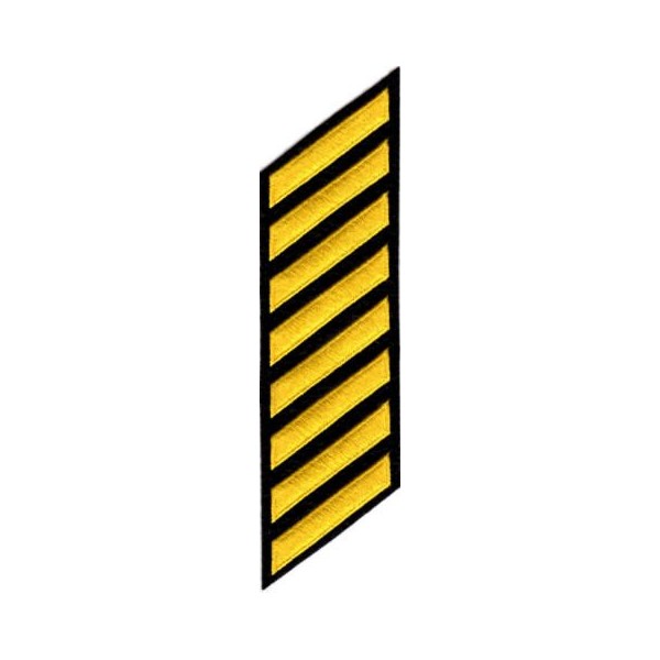 Uniform Service Hash Marks - Medium Gold on Black Felt Backing - 8 Hashes