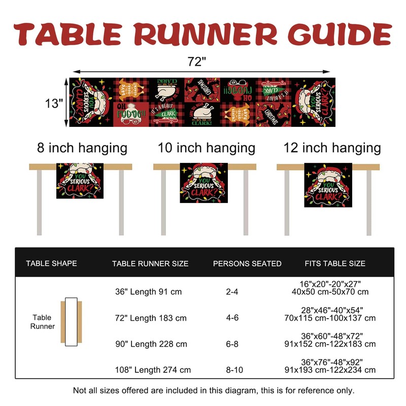 Christmas Vacation Dining Table Runner, Xmas Classic Movie You