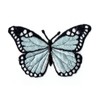 Monarch Butterfly, Embroidered, Iron on Patch (Blue)