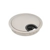 80MM METAL DESK CABLE TIDY OUTLET GROMMET INSERT (Brushed Steel)