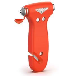 THINKWORK Car Safety Hammer, 3-in-1 Emergency Escape Tool with One Second Window Breaker and Seat Belt Cutter, Safety Emergency Car Escape Tool for Car, Office, Home, Orange